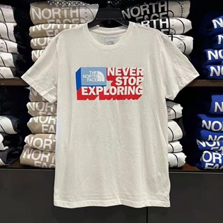 The NORTH FACE Young เสื้อยืดลําลอง แขนสั้น คอกลม พิมพ์ลายตัวอักษร สําหรับผู้ชาย