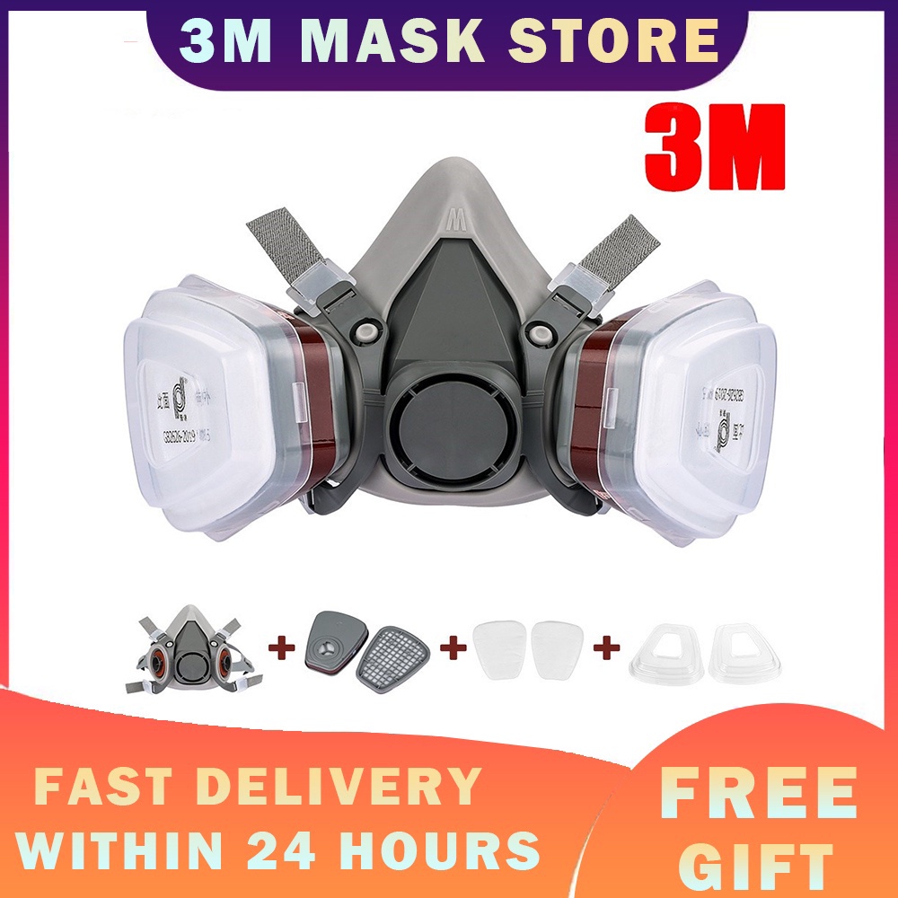 【จัดส่งรวดเร็ว】หน้ากากป้องกันแก๊ส 6200 9 in 1 เพื่อความปลอดภัย สําหรับงานอุตสาหกรรม