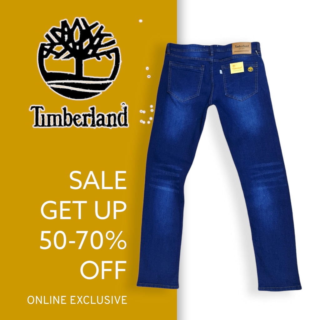Timberland กางเกงยีนส์ยาว TAPERED-LEG  Comfort Jeans For Men In Dark Blue Size 28-38