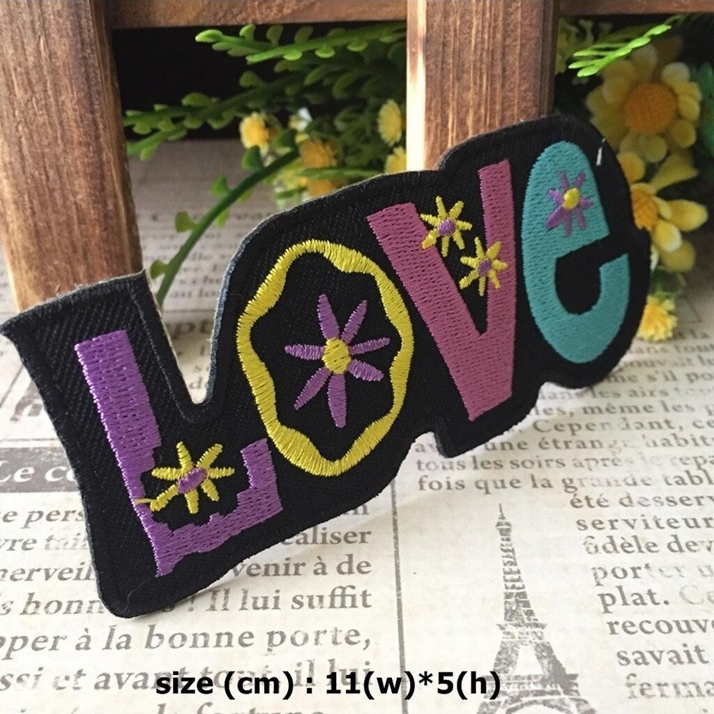 Make Love Not War ตัวรีดติดเสื้อ อาร์มปัก ตกแต่งเสื้อผ้า หมวก กระเป๋า ยีนส์ 2