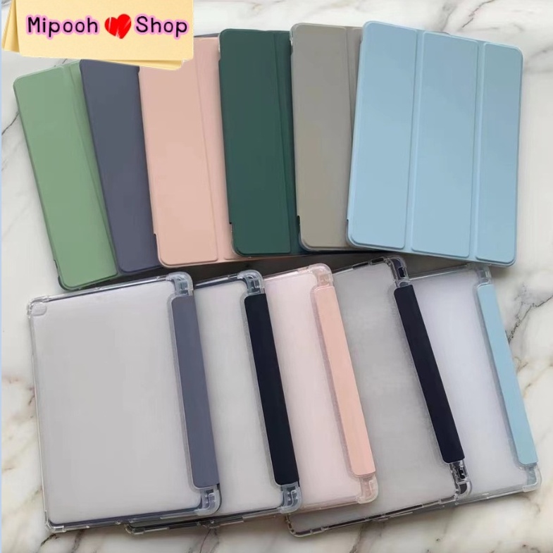 เคสฝาพับ เคส Samsung Tab A7 lite/Tab A8 10.5 /X205T /X200/T220/T295 Case เคส   Smart Cover มีที่ใส่ปากกา หลังใส พร้อมส่ง