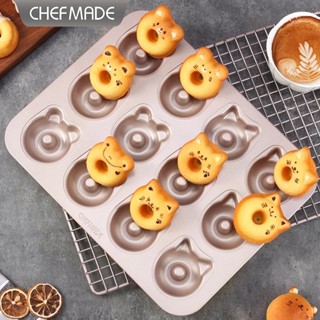 Chefmade แท้* พิมพ์โดนัท donut ถาดอบโดนัท หมี และ แมว 12 หลุม wk9930