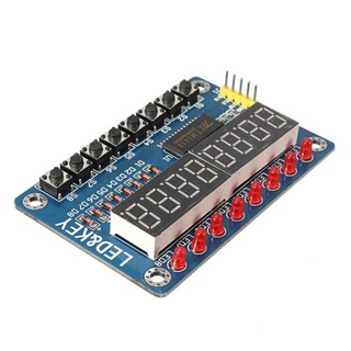 TM1638 8-Digit 7 Segment Display with 8 LED and 8 Push Switches บอร์ดแสดงผลตัวเลข 8 หลักพร้อม LED และปุ่มกด