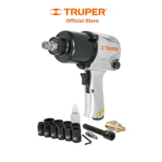 TRUPER 18281 เครื่องยิงบ๊อกลม 1/2" พร้อมอุปกรณ์เสริม15 ชิ้น และกระเป๋า [TPN-734H-2K]