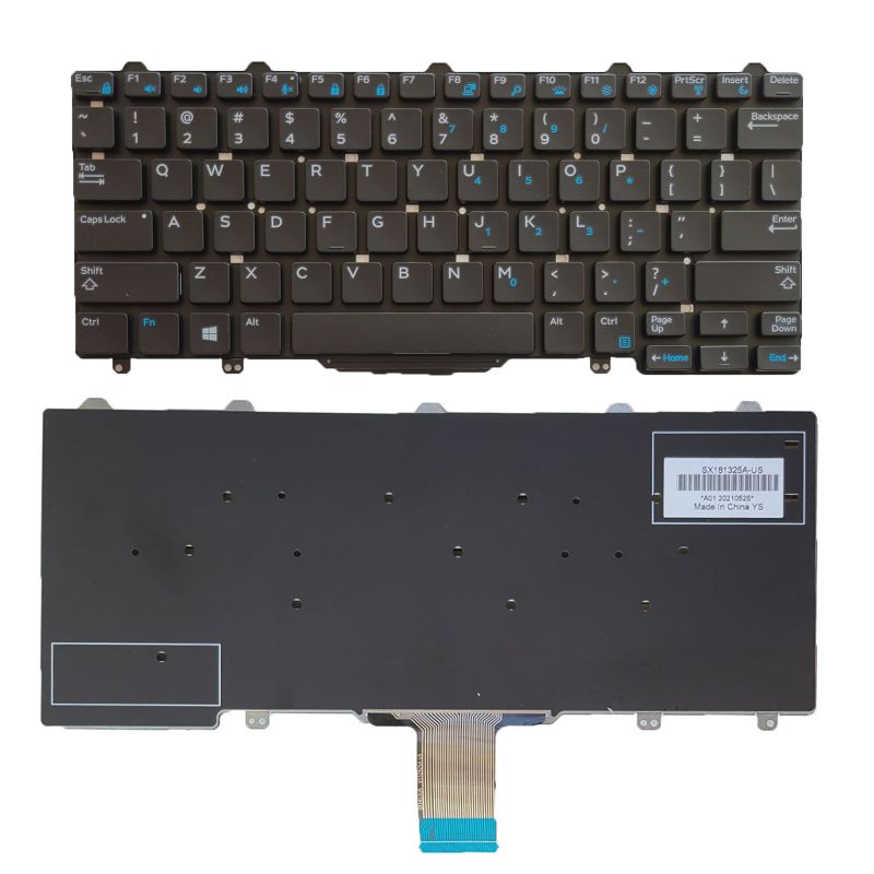 ใหม่ Dell Latitude E5270 E7270 7275 XPS 9250 US แป้นพิมพ์แล็ปท็อปภาษาอังกฤษ 0XCD5M
