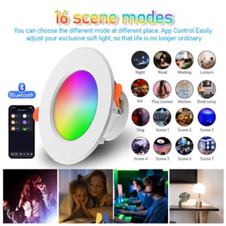 Tuya โคมไฟเพดาน Led Downlight 10W Bluetooth App รีโมทคอนโทรล Rgb White Dimmable Downlight MOLISA