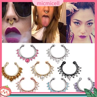 (micmicell) เครื่องประดับ จิวหนีบจมูกประดับไรน์สโตนทรง U แฟชั่น สำหรับผู้หญิง