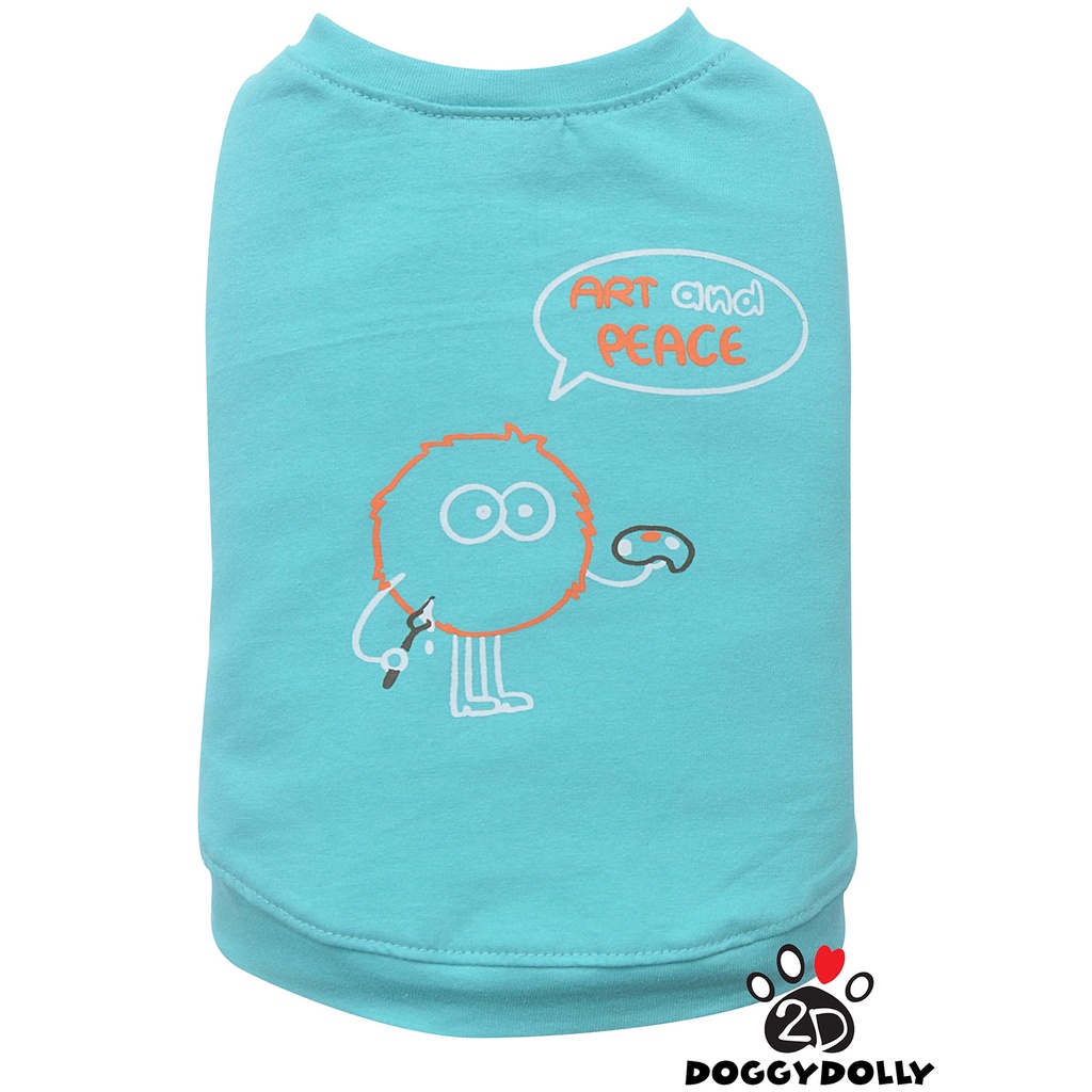 Petcloths -Doggydolly  แฟชั่นสัตว์เลี้ยง ชุดหมาแมว เสื้อยืด คอกลม  T-Shirt  ขนาด1-9โล - T715