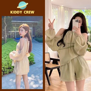 เสื้อปาดไหล่+กางเกงขาสั้น เสื้อเเฟชั่นผู้หญิงผ้าชีฟอง สีสวยราคาถูก ชุดเซ็ทเเฟชั่นสุดสวย มีโปรโมชั่น