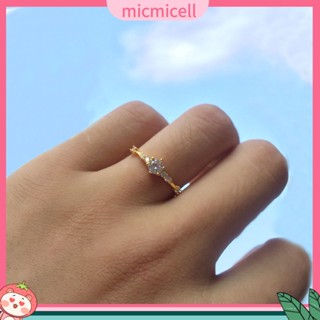 (micmicell) แหวนหมั้นแต่งงาน ฝังพลอยเทียม เจ็ดชิ้น ของขวัญแฟชั่น สําหรับผู้หญิง