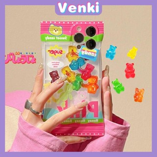 VENKI - Case For iPhone 14 Pro Max Soft TPU Clear Case Snack Case Candy Bear Camera Protection Airbag Shockproof For iPhone 14 13 12 11 Plus Pro Max 7 Plus X XR