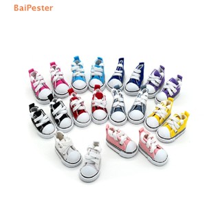 [BaiPester] 1/6 Bjd Doll Shoes 5cm Canvas Shoes Sneakers Doll Mini Denim Shoes DIY Girl Toys