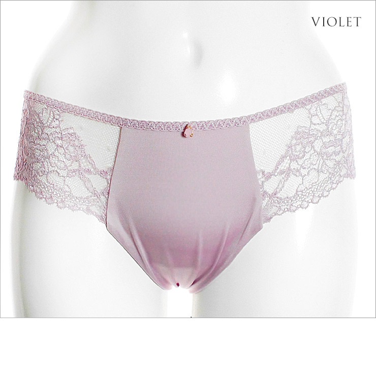 Annebra กางเกงใน ทรงบอยเลค ผ้าลูกไม้ Boyleg Panty รุ่น AU3-789 สีม่วง, สีเบจ