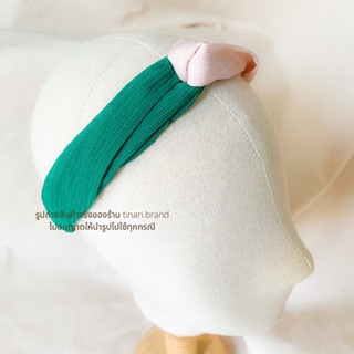 sweet pink green headband ที่คาดผม ผ้า ยางยืด เขียว ชมพู