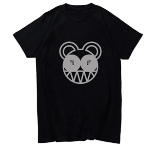 เสื้อครอปสายฝอ Radiohead Bear อินทรีย์คลาสสิกโลโก้ Tees ท็อปส์ซูเสื้อยืดกราฟิกแขนสั้นเสื้อยืดแขนสั้นฮาราจูกุสตรีทแวร์ฤดู