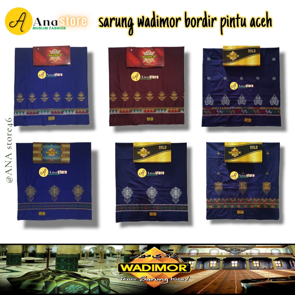 ANA STORE - Wadimor Sarong Color Aceh Door Motif ผู้ใหญ่ปักนูนสําหรับผู้ชายและผู้หญิง
