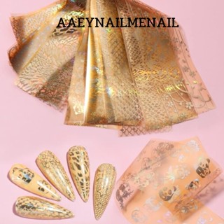 #9836024 ฟอยล์แต่งเล็บ ลายหมีแพนด้า สีทอง 15 แผ่น 20x4 cm