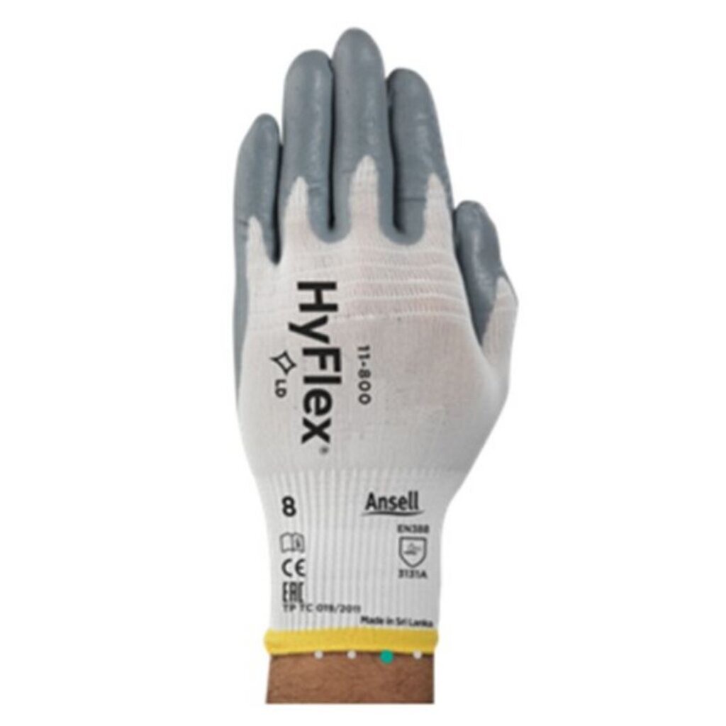 Ansell-Hyflex(11-800) ถุงมือผ้าเคลือบโฟมไนไตร (L)