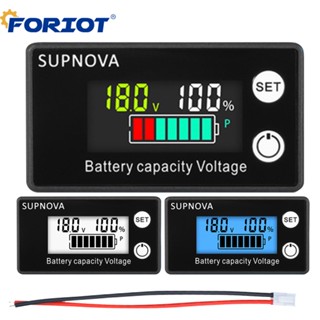 Foriot DC8-100V โวลต์มิเตอร์ดิจิทัล หน้าจอ LCD บอกความจุแบตเตอรี่ สําหรับรถจักรยานยนต์ รถยนต์