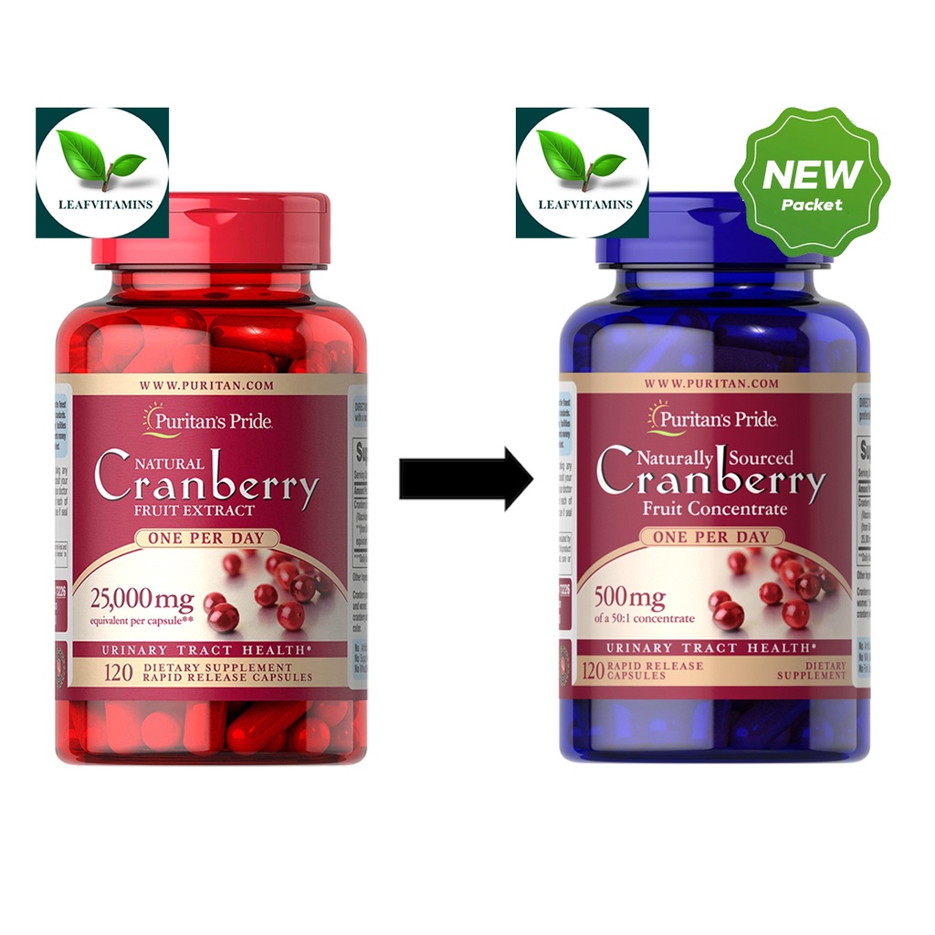 Puritan's Pride One A Day Cranberry /120  Capsules (500 mg of 50:1 concentrate, เทียบเท่า 25,000 mg)