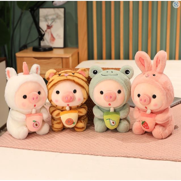 🔥ส่งฟรีไม่ใช้ตั๋ว🔥ตุ๊กตาหมูใส่ชุดสัตว์ ขนาด25CM น่ารัก นุ่ม🐷