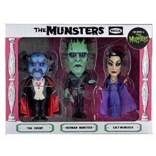 Neca Rob Zombies The Munsters Little Big Head Stylized Herman, Lily &amp; The Count Action Figure 3-Pack