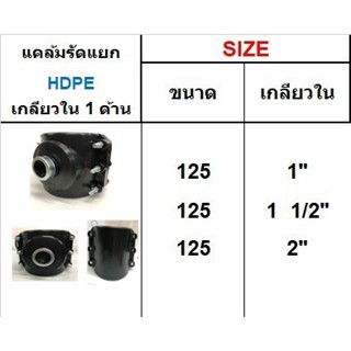 แคล้มรัดแยก HDPE เกลียวใน 1 ด้าน ขนาด 125 มิล