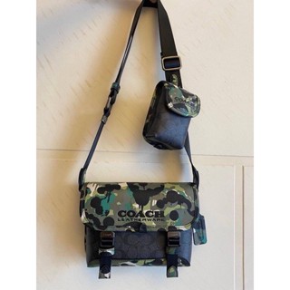 COACH CA265 LEAGUE MESSENGER BAG IN SIGNATURE CANVAS WITH CAMO PRINT