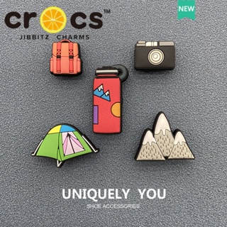 อุปกรณ์เสริมหัวเข็มขัด รูปดอกไม้ สําหรับรองเท้า crocs jibbitz charms เหมาะกับการตั้งแคมป์