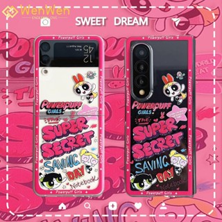 Wenwen เคสโทรศัพท์มือถือแฟชั่น ลายเด็กผู้หญิงบิน สําหรับ Samsung Z Flip4 Z Flip3 Z Flip2 Z Flip1