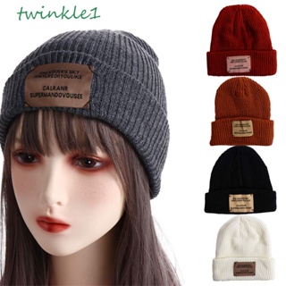 Twinkle1 หมวกถัก น่ารัก ผู้ชาย ฮิปฮอป เข้ากับทุกการแต่งกาย ฤดูใบไม้ร่วง ฤดูหนาว หมวกกะโหลก สีพื้น สไตล์เกาหลี