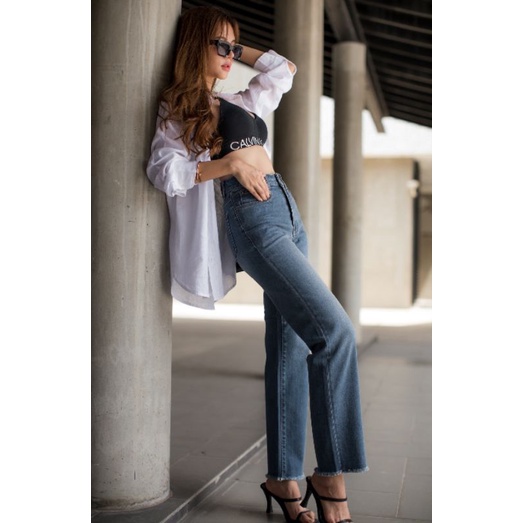 Aevelyn Jeans กางเกงยีนส์รุ่น #Luna02 ทรงขากระบอก