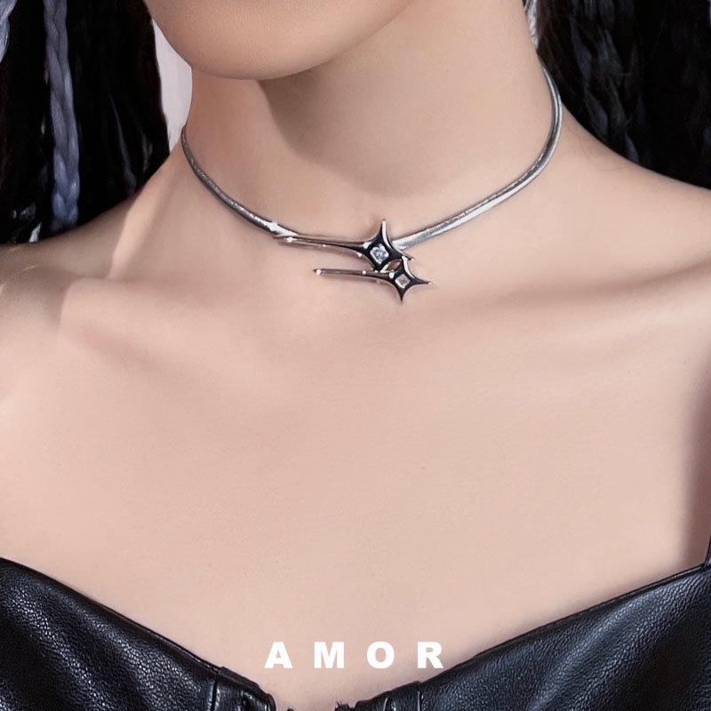 Y2k โซ่กระดูกไหปลาร้า ins สาวไฮโซ เป็นกลาง เบา หรูหราและเย็น