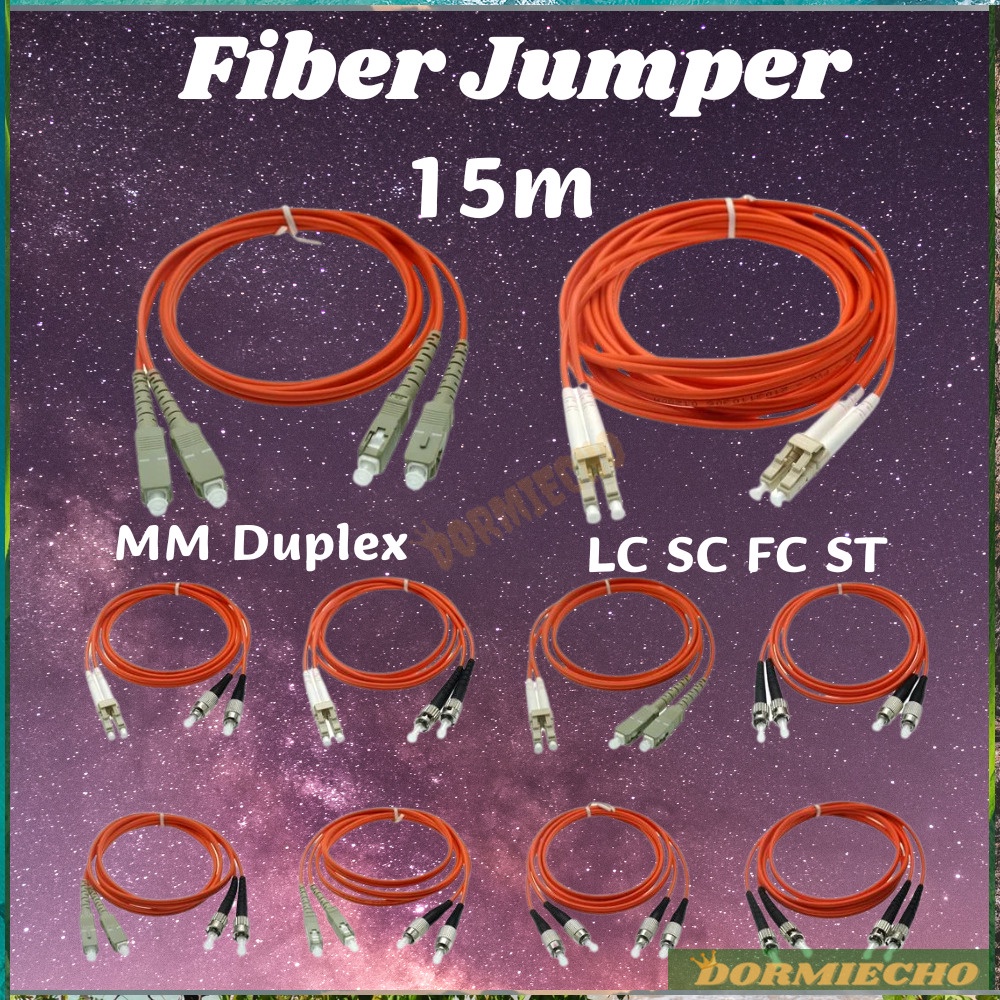 New Arrival Multimode 15m Duplex Fiber Patch Cord LC/FC/ST/SC  Fiber Optic Cable Optic For Network J