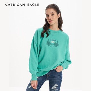 American Eagle Oversized Crew Neck Sweatshirt เสื้อ สเวตเชิ้ต ผู้หญิง โอเวอร์ไซส์ คอกลม  (NWSH 045-1830-300)