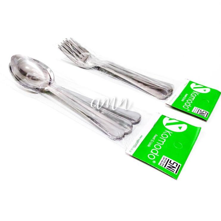 ช้อนโต๊ะ Komodo ล่าสุด ช้อนส้อมทานอาหาร Komodo ธรรมดาหนา