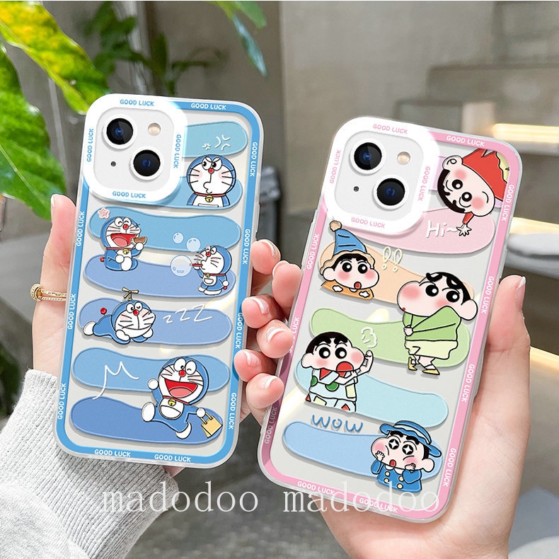 Cute Casing Huawei Nova 8 8i 7i 3i 7 SE 5T 4E Y9 Prime 2019 Y9S Y7A Mate 30 40 P20 P30 P40 P50 Pro Lite Angel Eyes Fine Hole Lens Protection Clear Cartoon Doraemon Crayon Shin-chan Label Soft Phone Case STD 32