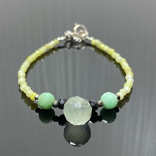 สร้อยข้อมือหินเจียรไนแท้ทั้งเส้น (Lemon Calcite and mixed stone Bracelet)  #15