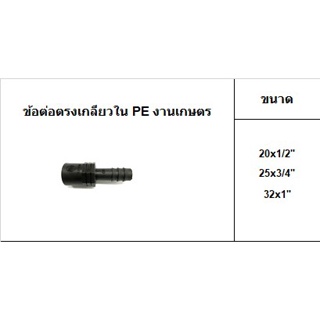 ข้อต่อตรงเกลียวใน-นอก ข้องอเกลียวใน-นอก PE ขนาด 16 20 25 32 มิล (บรรจุ 10ตัว/ถุง)