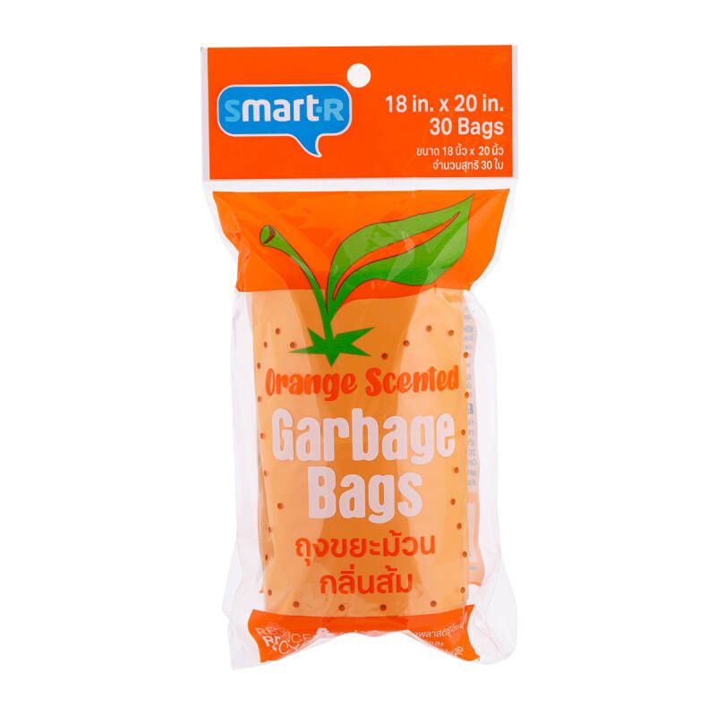 ถุงขยะสมาร์ทเตอร์ SMARTER รุ่นแบบม้วนกลิ่นส้ม ขนาด 18 x 20 นิ้ว (แพ็ค 30 ใบ) สีส้ม
