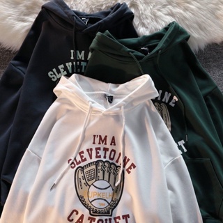 Sweater ส่งไว24ชม เสื้อกันหนาว I’M A SLEVETOINE CATCHET โอเวอร์ไซส์ สกรีนลายสวย ผ้าสำลีหนาหนุ่ม ใสสบาย H1989