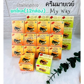 ยกโหล12กล่อง ครีมมายเวย์ my way สมุนไพรขมิ้นชัน ของแท้ 100% 5 g My way