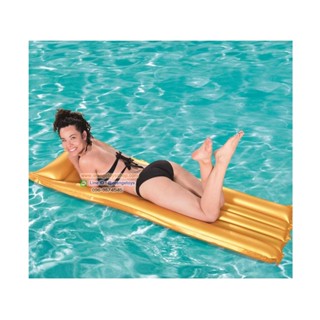 แพยางเป่าลม แฟนซี 183 x 69 cm - ลายดอกไม้ สีทอง Gold Swim 183 x 69 cm