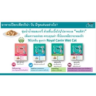 [24 ซอง] Purina One Visibe Health For Life เพาว์แมว เพียวริน่าวัน ทานคู่กับอาหารเม็ดได้ ขนาด 70g