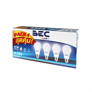 หลอด LED BEC ULTRA 11 วัตต์ DAYLIGHT E27 แพ็ค 4 ชิ้น