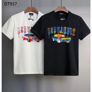 เสื้อยืดสีขาว 2022 ใหม่ Dsquared2 ผ้าฝ้ายชายและหญิงคู่เสื้อยืดแขนสั้นพิมพ์ตัวอักษรพิมพ์เสื้อลําลอง DT937 #