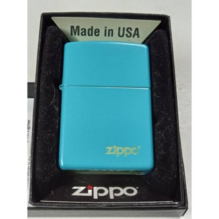 Zippo  49454zl flat  turquoise  laser engrave    ของใหม่ไม่ผ่านการใช้งาน  มาพร้อมกล่อง  รับประกันของแท้