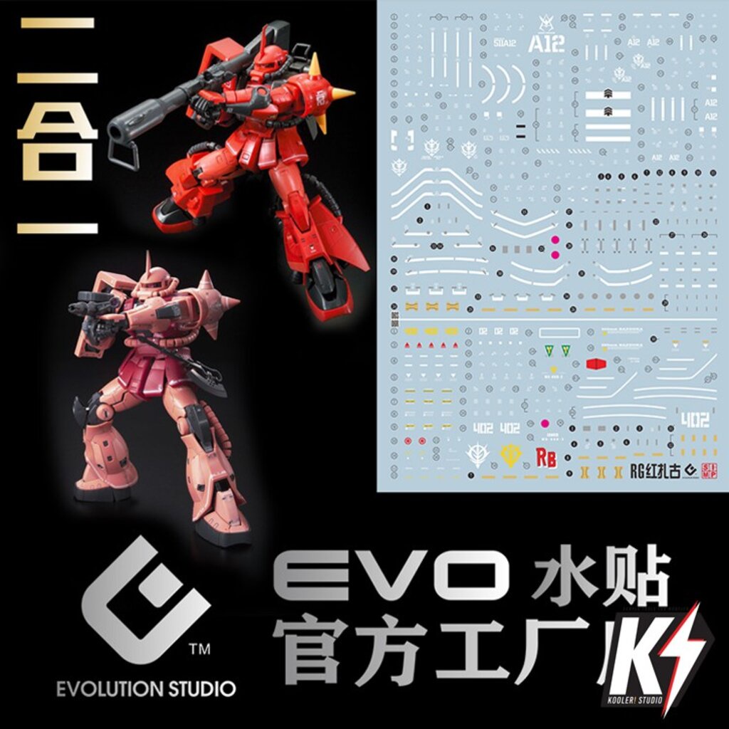 Waterdecal EVO RG Red Zaku #ดีคอลน้ำสำหรับติดกันพลา กันดั้ม Gundam พลาสติกโมเดลต่างๆ