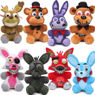 ใหม่ FNAF Nightmare Freddy Bear Foxy Bonnie ตุ๊กตายัดไส้ รูปสัตว์ 25 ซม. ของเล่นสําหรับเด็ก