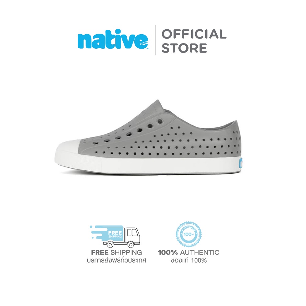 Native รองเท้ากันน้ำผู้ใหญ่ EVA รุ่น Jefferson Pigeon Grey/Shell White (AJ)